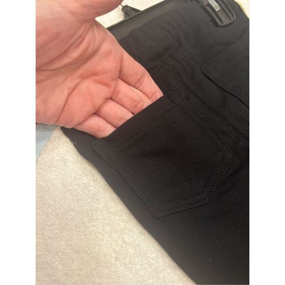 NWT 3T black leggings gold trim on sides elastic waist - Picture 3 of 8